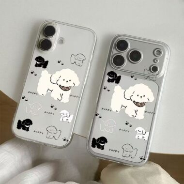 Creative cute puppy clear soft full cover iPhone 17 case