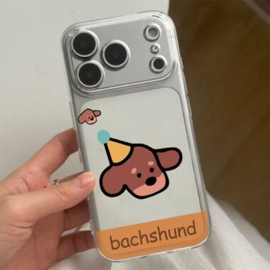 Minimalist cartoon puppy soft clear iPhone 17 case