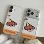 Minimalist cartoon puppy soft clear iPhone 17 case