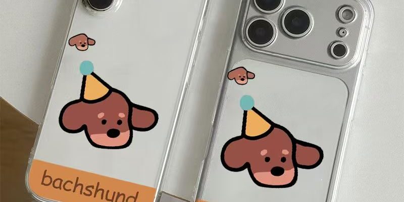 Minimalist cartoon puppy soft clear iPhone 17 case