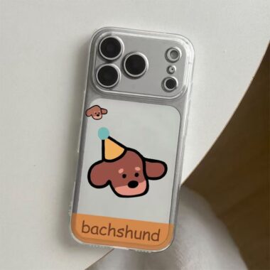 Minimalist cartoon puppy soft clear iPhone 17 case