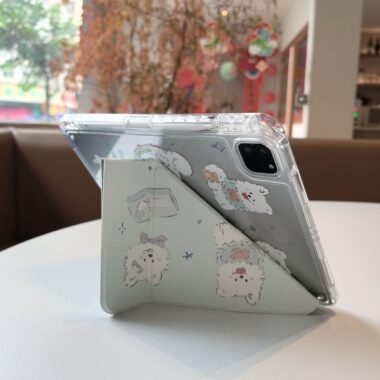 Cartoon Samoyed puppy Y shape folding iPad case