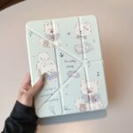 Cartoon Samoyed puppy Y shape folding iPad case