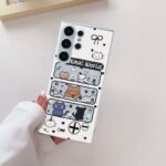 Bear and cat cartoon transparent shockproof Samsung S24 Ultra case