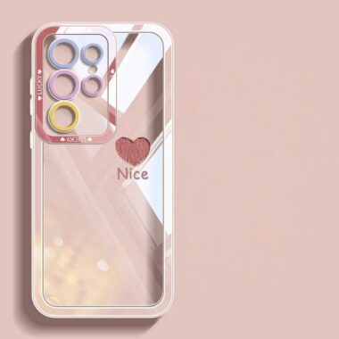 Heart pattern transparent shockproof Samsung S24 Ultra silicone case