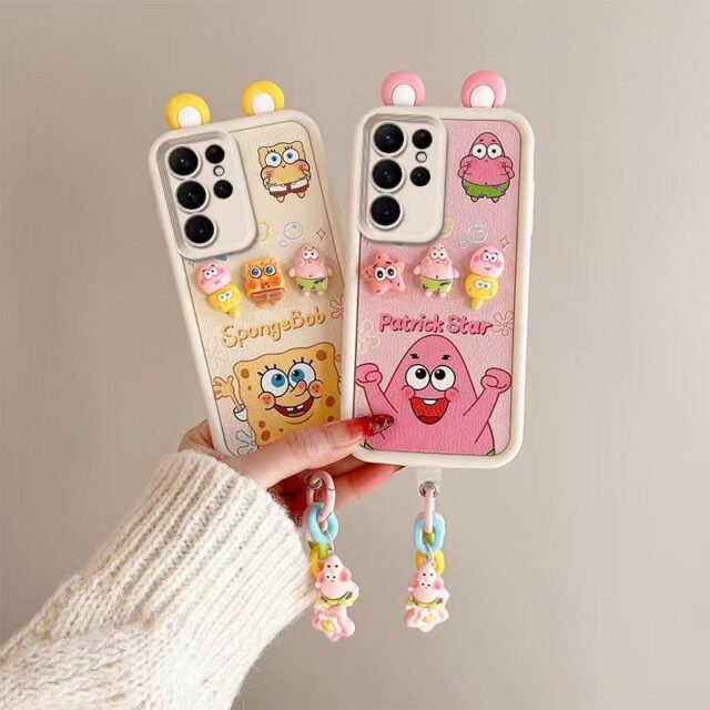 Cartoon SpongeBob strawberry bear puppy Samsung S24 Ultra soft case