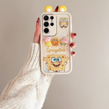Cartoon SpongeBob strawberry bear puppy Samsung S24 Ultra soft case