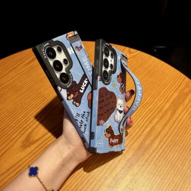 cute dachshund magnetic wrist strap Samsung phone case