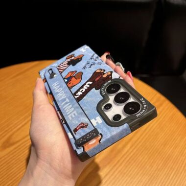 cute dachshund magnetic wrist strap Samsung phone case