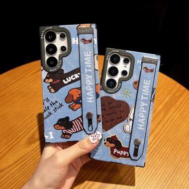 cute dachshund magnetic wrist strap Samsung phone case