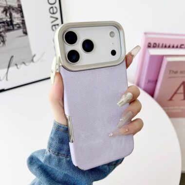 Luxury denim texture electroplated shockproof iPhone 17 case