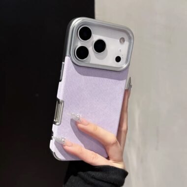 Luxury denim texture electroplated shockproof iPhone 17 case