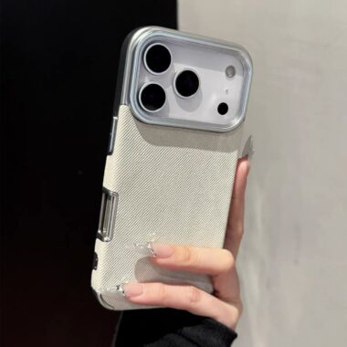 Luxury denim texture electroplated shockproof iPhone 17 case