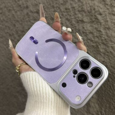 Denim magnetic full cover iPhone 17 case with camera protection