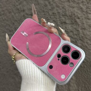 Denim magnetic full cover iPhone 17 case with camera protection