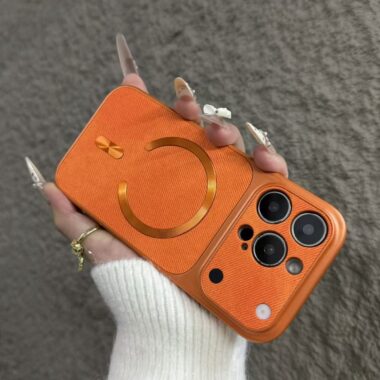 Denim magnetic full cover iPhone 17 case with camera protection