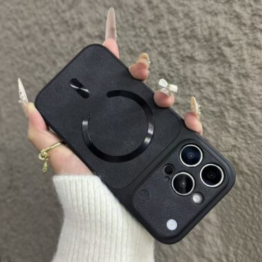 Denim magnetic full cover iPhone 17 case with camera protection