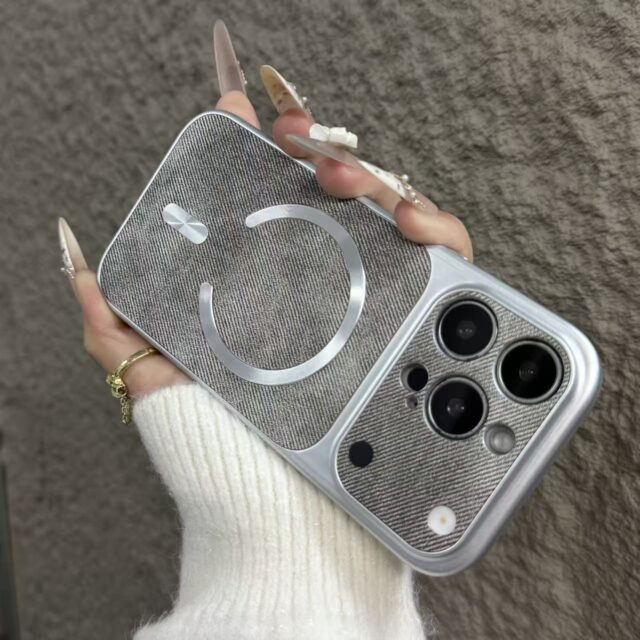 Denim magnetic full cover iPhone 17 case with camera protection
