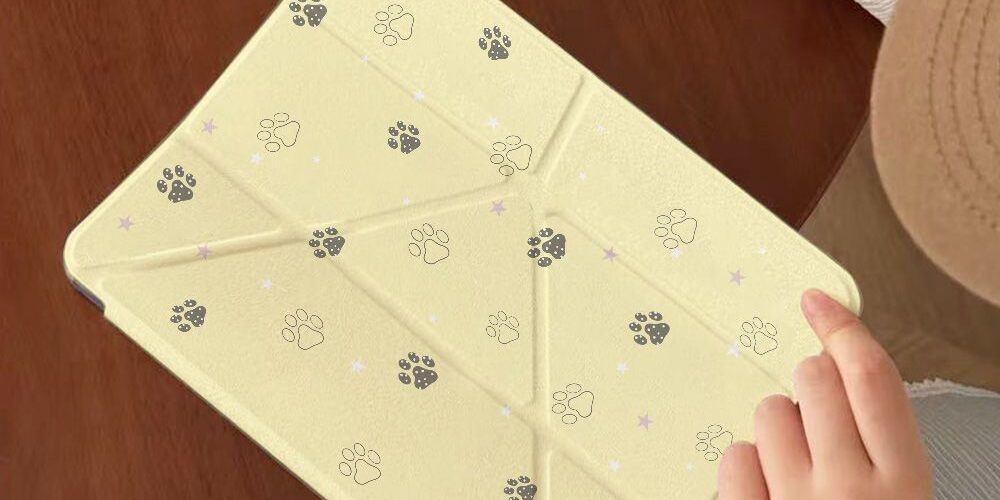 Dog paw print Y-fold tri-fold shockproof iPad case