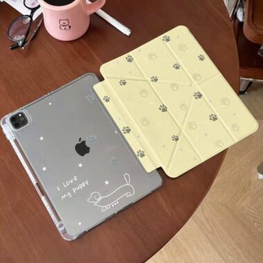 Dog paw print Y-fold tri-fold shockproof iPad case
