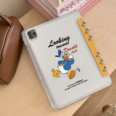 Cute cartoon Donald Duck Y-fold protective iPad case