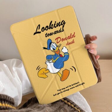 Cute cartoon Donald Duck Y-fold protective iPad case