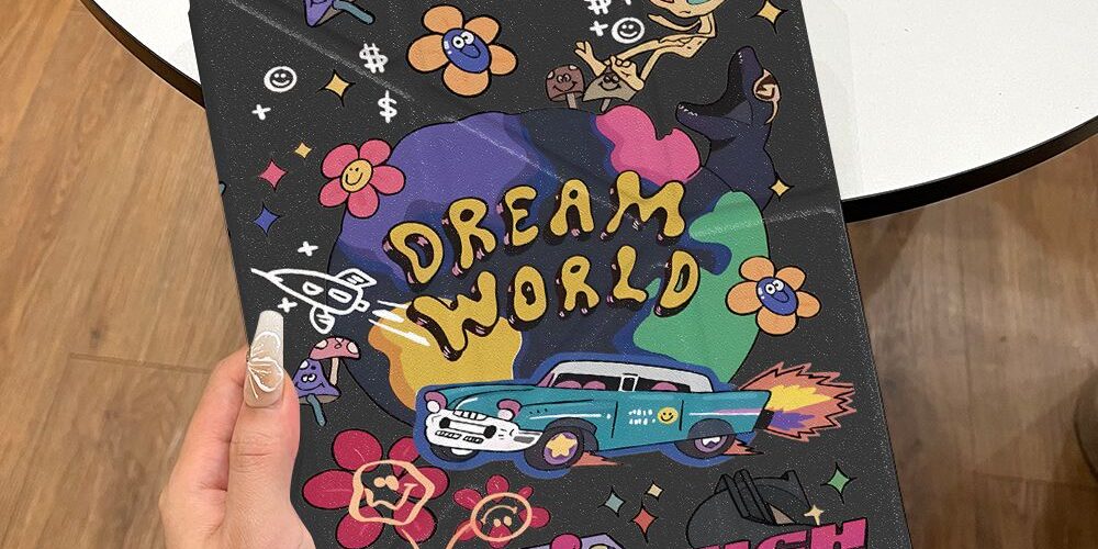 Cartoon dream planet Y fold tri fold iPad case