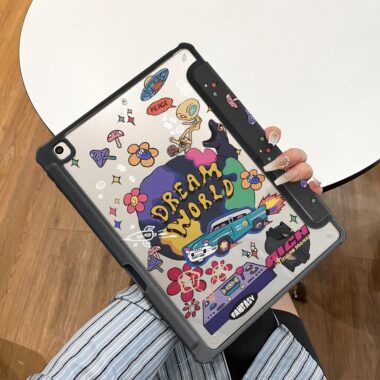 Cartoon dream planet Y fold tri fold iPad case