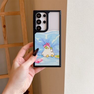cute cartoon duck clear hard Samsung phone case