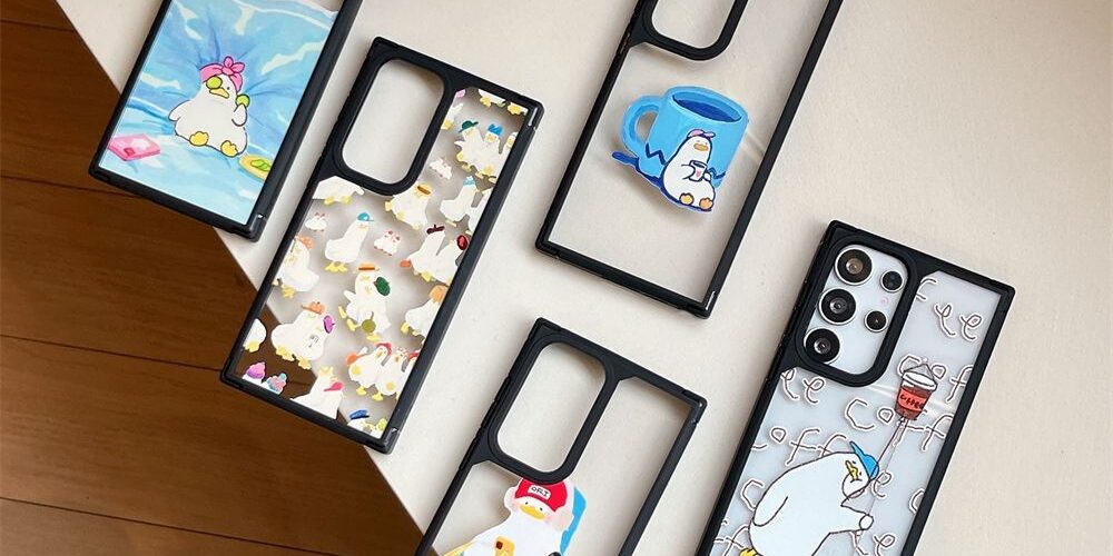 cute cartoon duck clear hard Samsung phone case