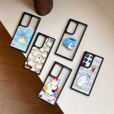 cute cartoon duck clear hard Samsung phone case