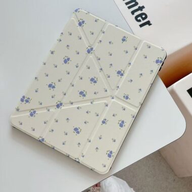 Floral pattern tri-fold Y-fold shockproof iPad case