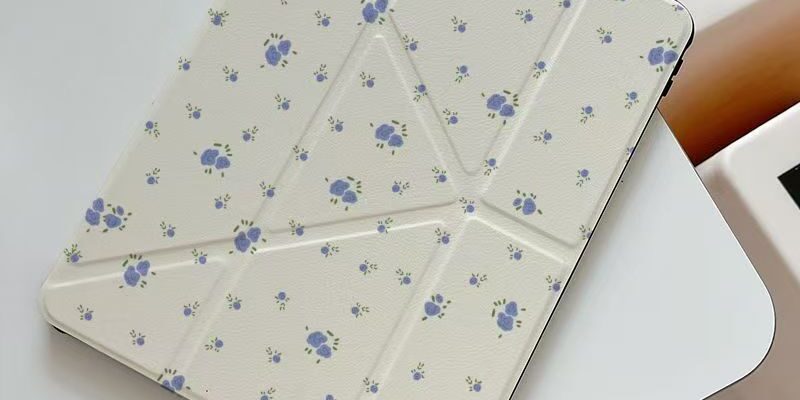 Floral pattern tri-fold Y-fold shockproof iPad case
