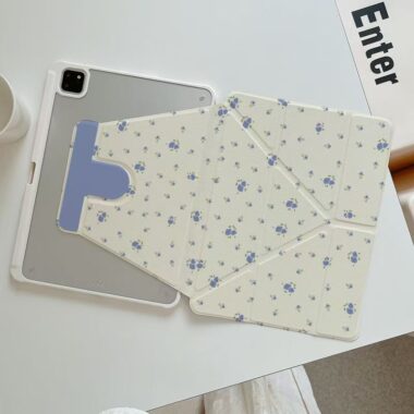 Floral pattern tri-fold Y-fold shockproof iPad case