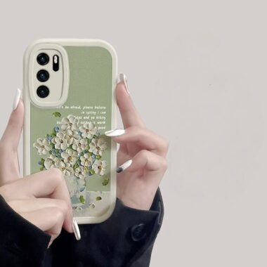 Shockproof floral silicone sheepskin Samsung Ultra phone case