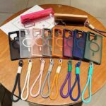 frosted clear magnetic wrist strap Samsung phone case