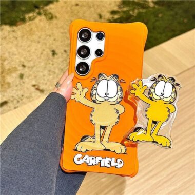 Garfield wave texture magnetic soft-touch Samsung shockproof case