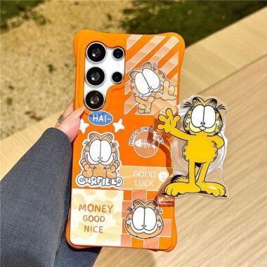 Garfield wave texture magnetic soft-touch Samsung shockproof case