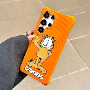 Garfield wave texture magnetic soft-touch Samsung shockproof case