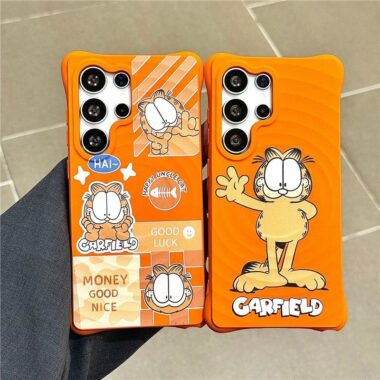 Garfield wave texture magnetic soft-touch Samsung shockproof case