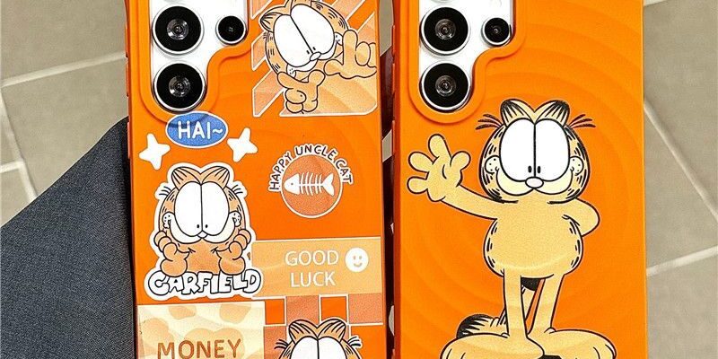 Garfield wave texture magnetic soft-touch Samsung shockproof case