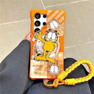 Garfield wave texture magnetic soft-touch Samsung shockproof case