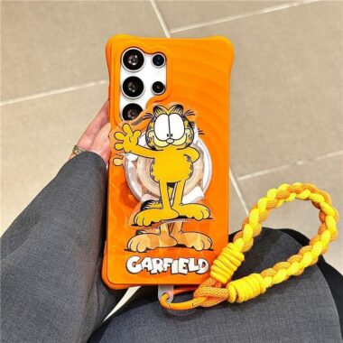 Garfield wave texture magnetic soft-touch Samsung shockproof case