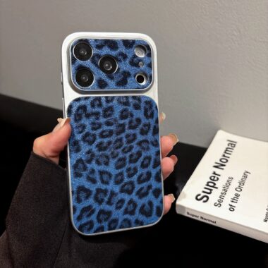 Luxury glitter leopard leather shockproof iPhone 17 case