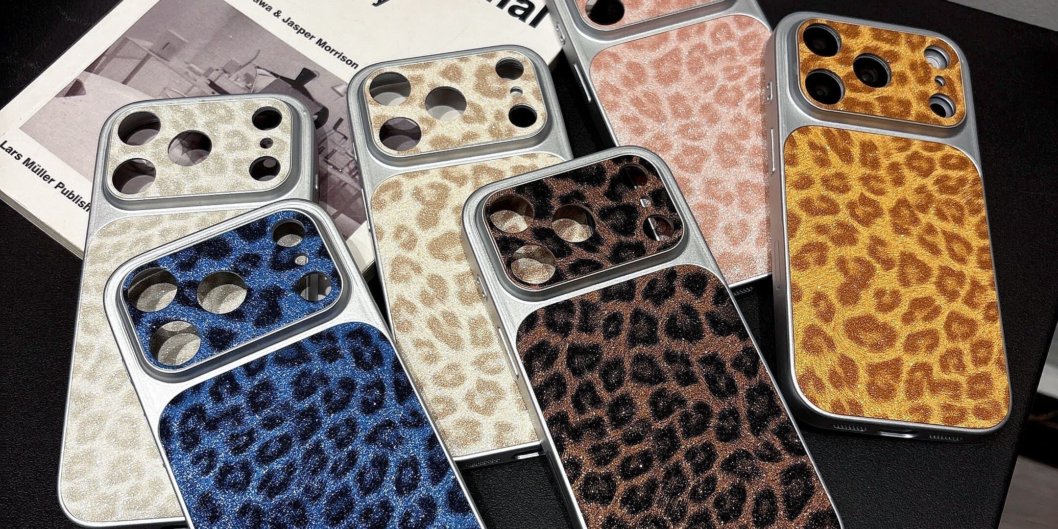 Luxury glitter leopard leather shockproof iPhone 17 case