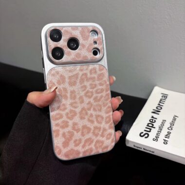 Luxury glitter leopard leather shockproof iPhone 17 case
