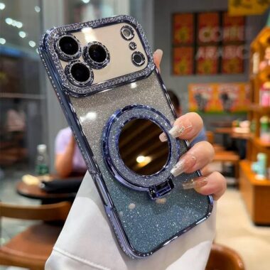 Luxury electroplated glitter clear magnetic iPhone 17 case