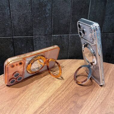 Luxury electroplated glitter clear magnetic iPhone 17 case