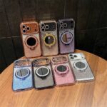 Luxury electroplated glitter clear magnetic iPhone 17 case