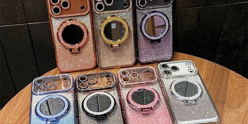 Luxury electroplated glitter clear magnetic iPhone 17 case